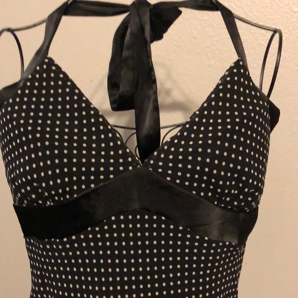 Black and white Polka Dot Halter Too size medium - Picture 3 of 8